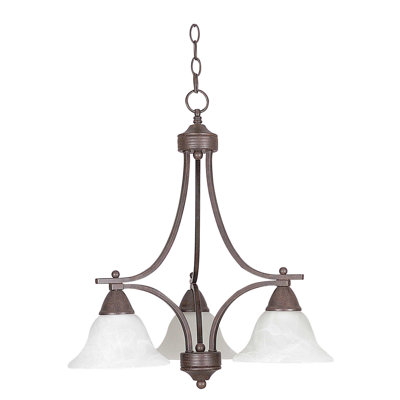 3 Light Down Chandelier with Standard Dark Bronze finish 3 Light Down Chandelier with Standard Dark Bronze finish